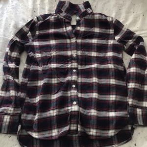 Plaid shirt (navy, red, white)